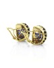 Sapphire and Diamond Dome Earrings in Gold